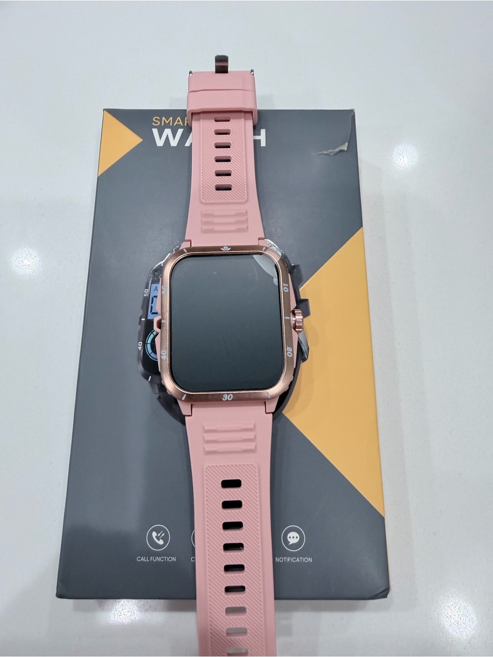 Pink Smartwatch with Rose Gold Bezel - Smart Wearable